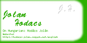 jolan hodacs business card